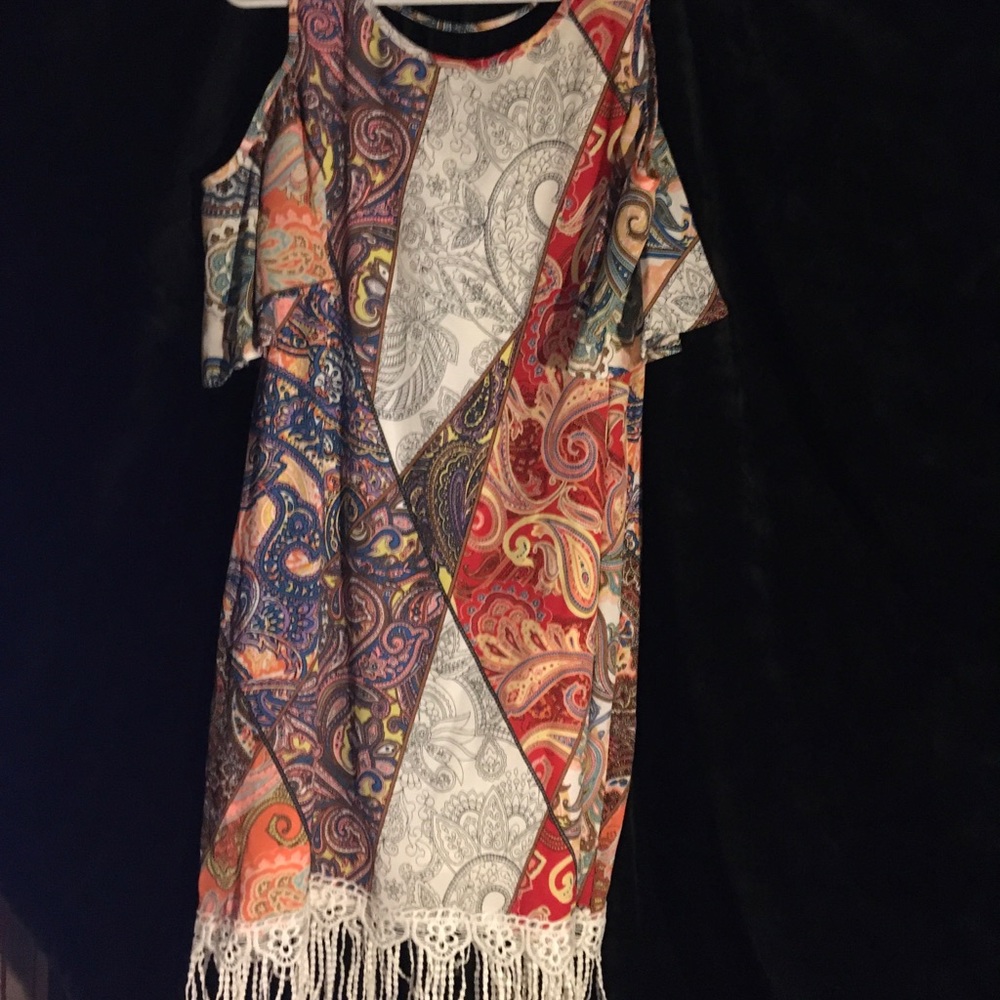 Pink owl apparel dress, large, gently used
